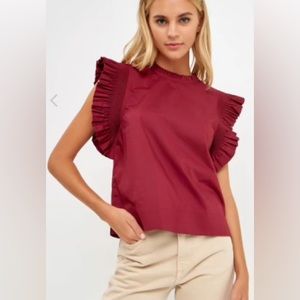 Maroon sleeveless top Brand: English Factory